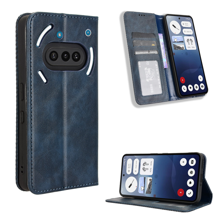 Nothing Phone (3a) Plånboksfodral Retro Kickstand - Blå | 2353 | AlltMobil