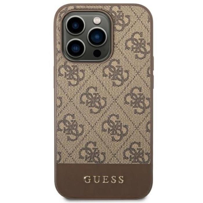 Guess - GUESS iPhone 14 Pro Max Skal Stripe - Brun