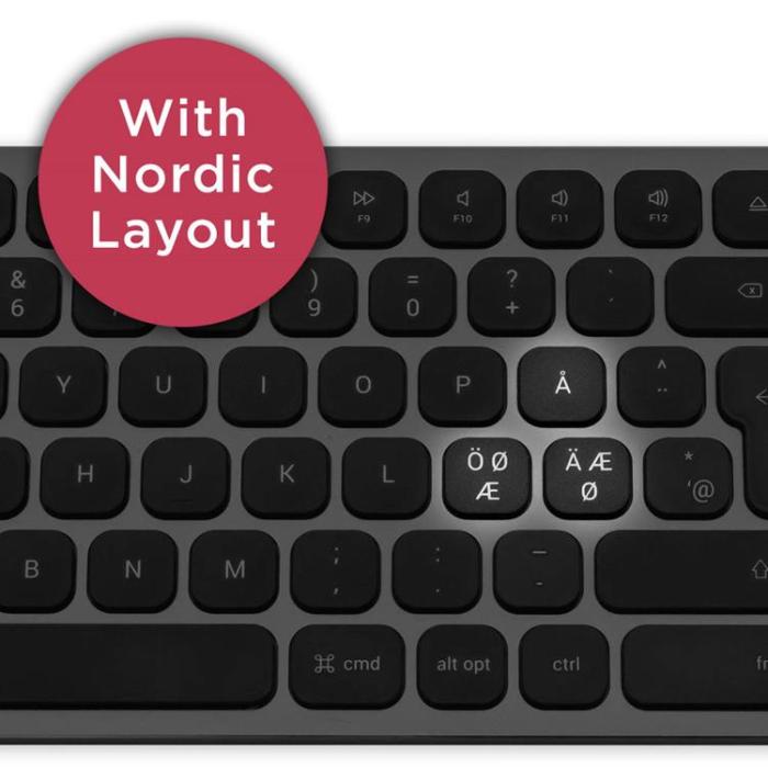 Satechi - Satechi Trådlöst Tangentbord För Upp Till 3 Enheter - Nordisk Layout - Space Grå