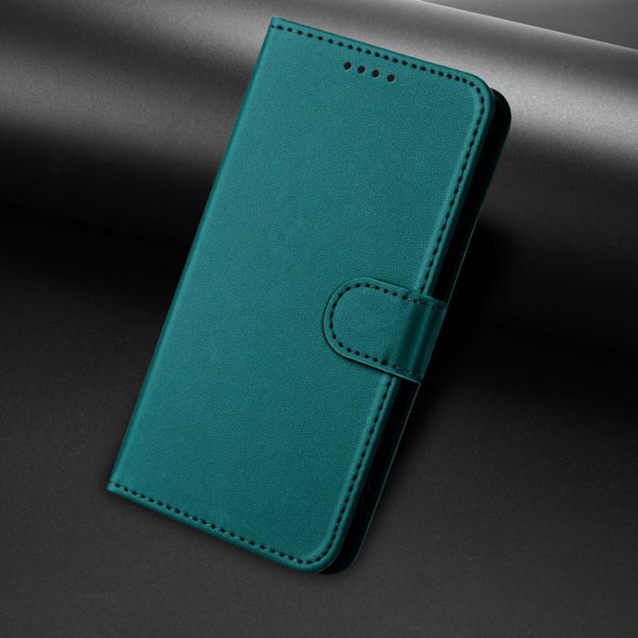 OEM - Samsung Galaxy S26 Ultra Fodral Äkta Läder Ställ Solid Färg - Grön