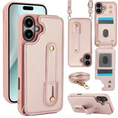 A-One Brand - iPhone 17 Mobilskal korthållare Med Axelrem - Roséguld