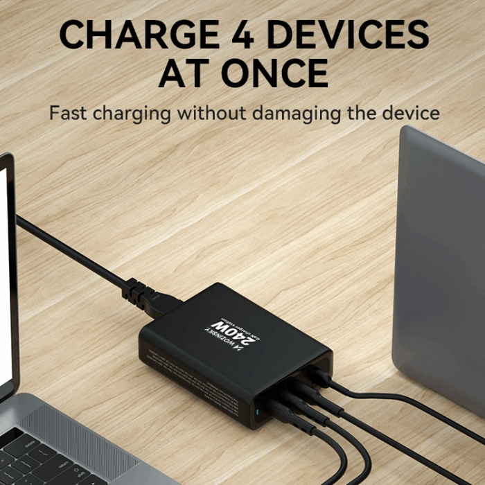 Wozinsky - Wozinsky Väggladdare USB-A/3 x USB-C 240W GaN - Svart