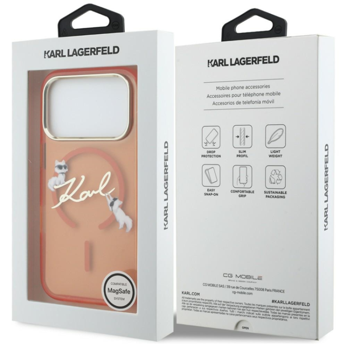 KARL LAGERFELD - Karl Lagerfeld iPhone 17 Pro Max Mobilskal Magsafe IML Choupettes Karl Script