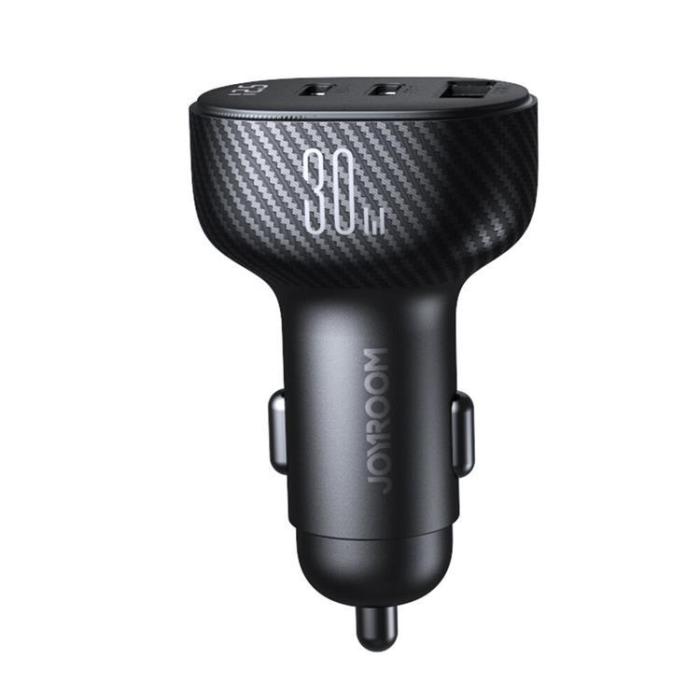 Joyroom - Joyroom Billaddare 30W 2x USB-C USB-A med Display - Svart