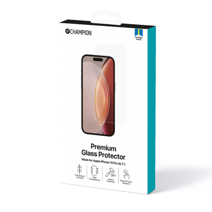 Champion - Champion iPhone 15 Pro Härdat Glas Skärmskydd