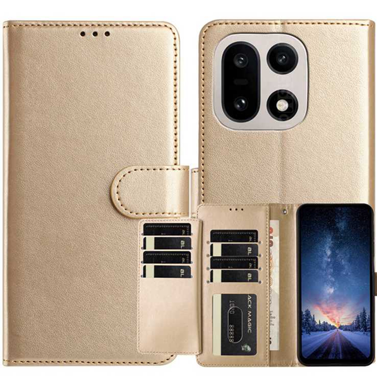 OnePlus 15 5G Plånboksfodral Folio Flip Konstläder (Guld) | 2353 | AlltMobil