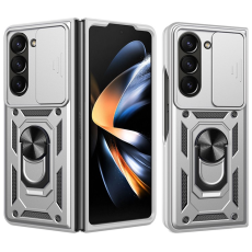 A-One Brand - Galaxy Z Fold 7 Mobilskal Kickstand Glida Kamera - Silver