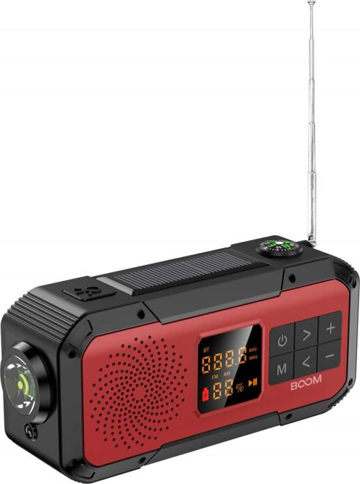 UTGATT5 - BooM vev-radio 2000mAh Powerbank Bluetooth Högtalare Lampa - Röd