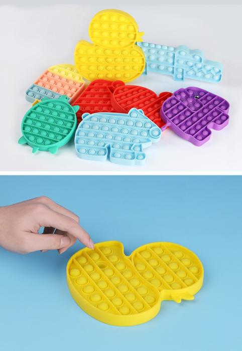 UTGATT5 - Pop it Fidget Toy - Flera Färger & Modeller - Anka - Gul