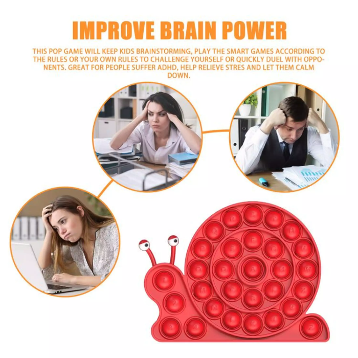 Fidget Toys - Pop it Fidget Toy - Flera Färger & Modeller - Snigel - Röd