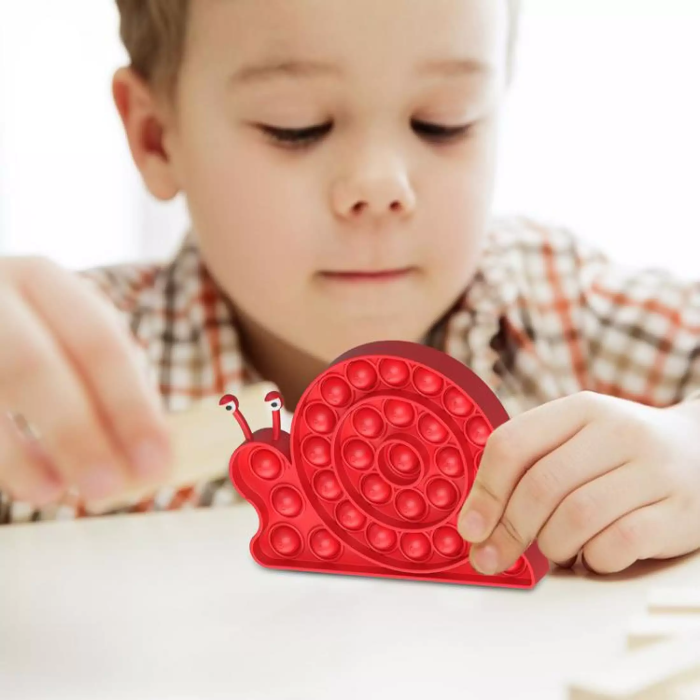 Fidget Toys - Pop it Fidget Toy - Flera Färger & Modeller - Snigel - Röd