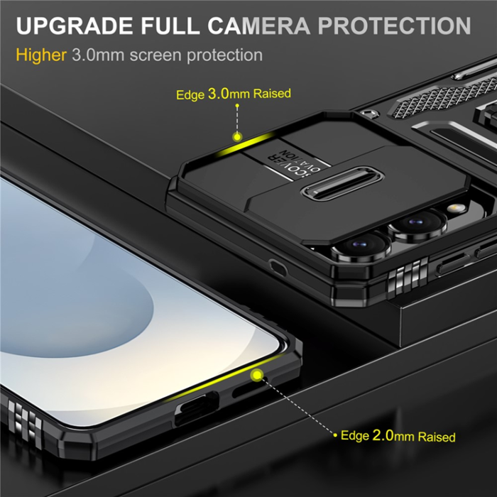 A-One Brand - Galaxy S25 Edge Mobilskal Kickstand Slide - Svart