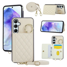 A-One Brand - Galaxy A17 5G/4G Mobilskal Korthållare Kickstand Rhombus - Beige