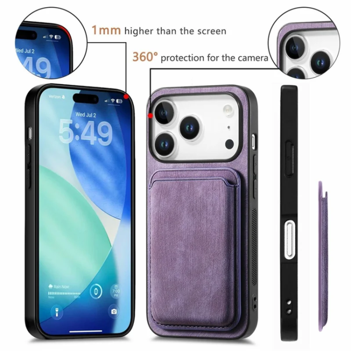 A-One Brand - iPhone 17 Pro Max Mobilskal Retro Detachable - Lila