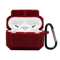 A-One Brand - AirPods Pro Skal Silikon 3-in-1 - Vinröd