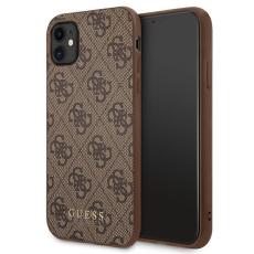 Guess - Guess Mobilskal till iPhone 11 MagSafe 4G Metal Gold Logo - Brun