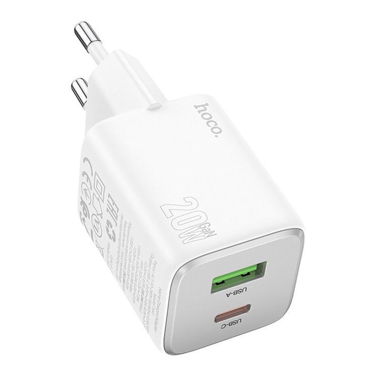 Hoco Väggladdare 1xUSB-C 1xUSB-A 20W N41 - Vit (Vit) | 505295 | AlltMobil