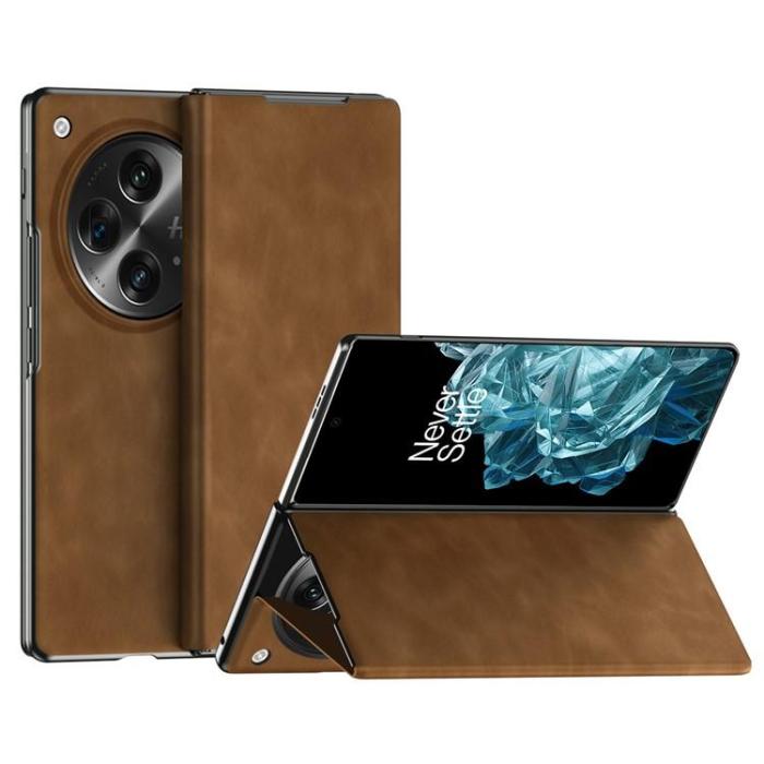 A-One Brand - OnePlus Open Mobilfodral Nappa Texture - Brun