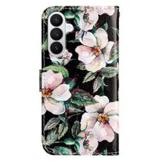 OEM - Samsung Galaxy A37 Pl&aring;nboksfodral Konstl&auml;der Tryckt M&ouml;nster - Magnolia
