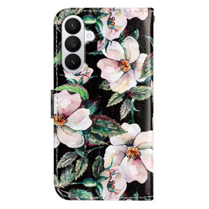 OEM - Samsung Galaxy A37 Plånboksfodral Konstläder Tryckt Mönster - Magnolia