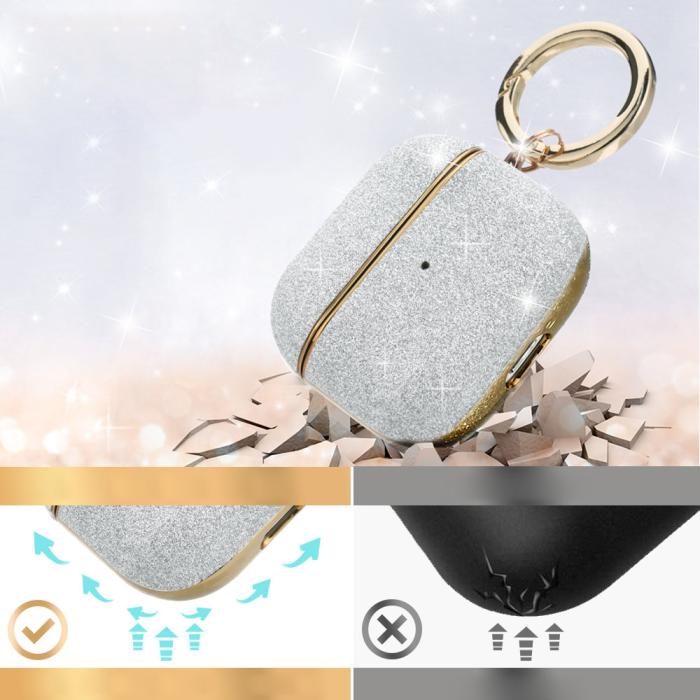 UTGATT5 - Kingxbar Bling Pods Glitter Skal AirPods 3 - Silver