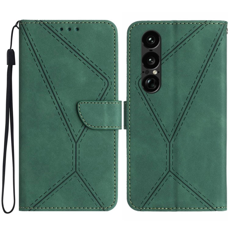 Sony Xperia 1 VII Plånboksfodral Skin Touch Lines Imprinted | 2353 | AlltMobil