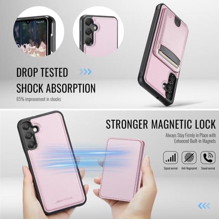 OEM - JEEHOOD Samsung Galaxy A15 5G Mobilskal KonstLäder - Rosa