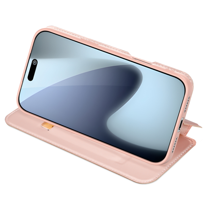Dux Ducis - Dux Ducis iPhone 17 Pro Plånboksfodral Skin Pro Läder - Rosa