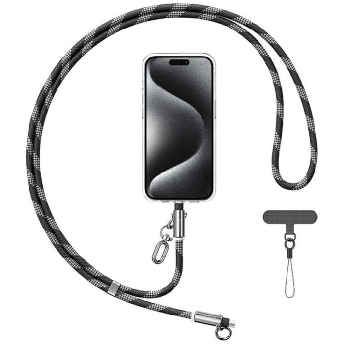 USAMS - USAMS USB-C Till USB-C Kabel 60W 1.2m Lanyard - Svart