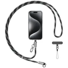 USAMS - USAMS USB-C Till USB-C Kabel 60W 1.2m Lanyard - Svart