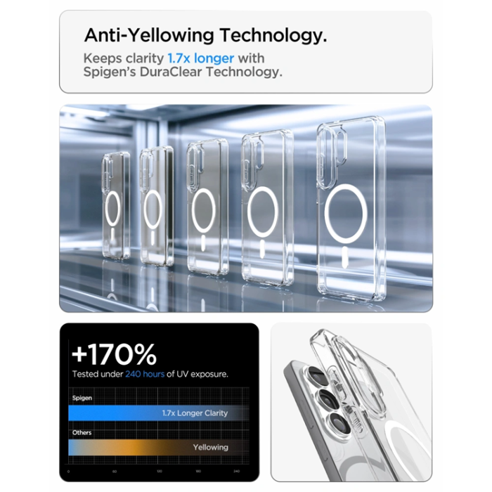 Spigen - Spigen Mobilskal För Galaxy S26 Ultra MagSafe Ultra Hybrid - Clear/Vit