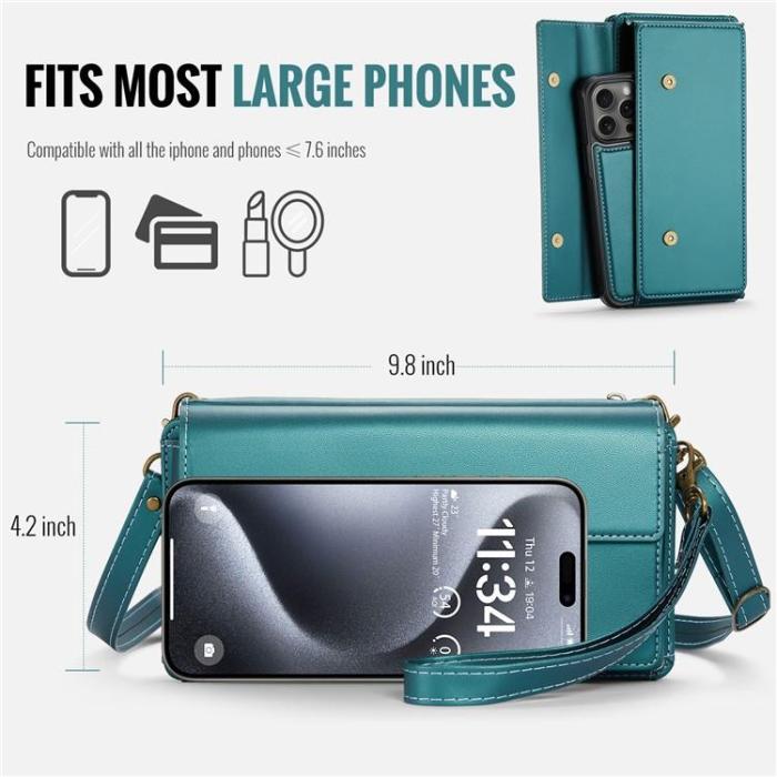 Caseme - CASEME Me20 Crossbody Väska 4.0-7.6'' Läder - Grön