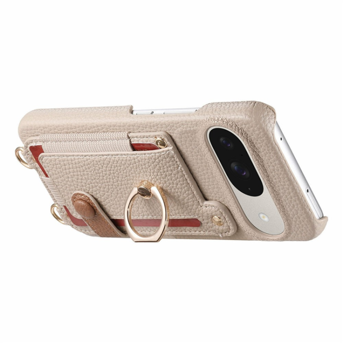 A-One Brand - Google Pixel 10/10 Pro Mobilskal med Korthållare Ring Kickstand - Khaki