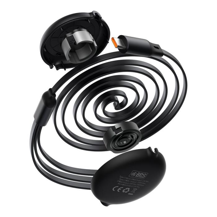 UTGATT5 - Baseus Retractable Kabel 3in1 Lightning - micro USB - USB-C 100W 1,2m - Svart