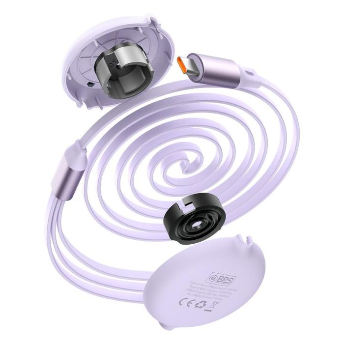 UTGATT5 - Baseus Retractable Kabel 3in1 Lightning - micro USB - USB-C 100W 1,2m - Violett