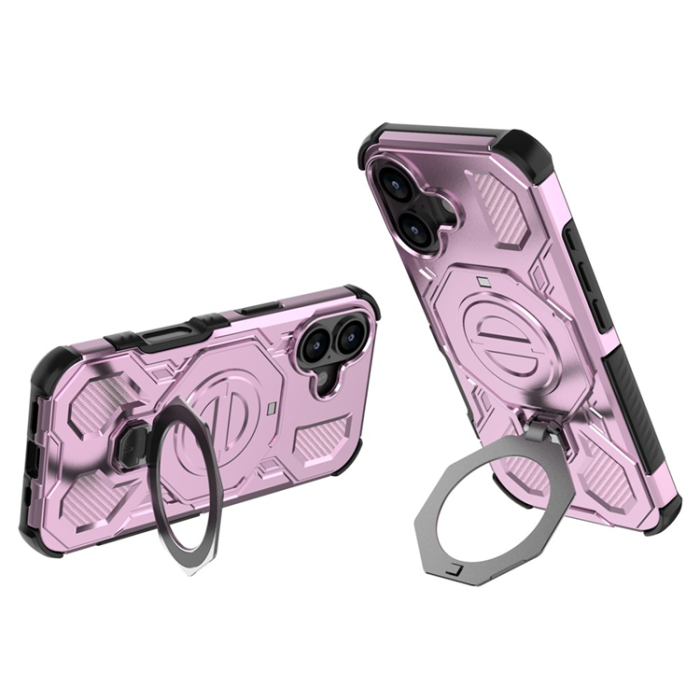 A-One Brand - iPhone 17 Mobilskal Rotating Kickstand - Rosa