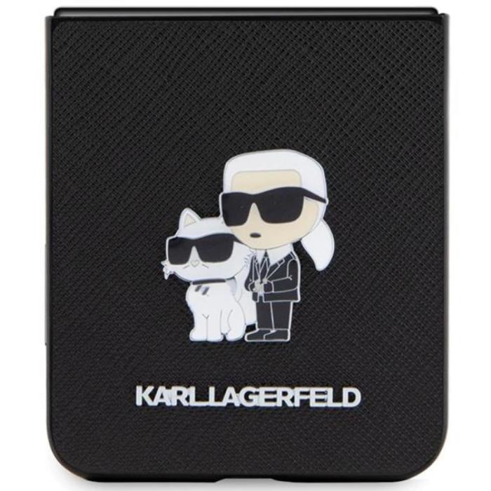 KARL LAGERFELD - KARL LAGERFELD Galaxy Z Flip 5 Mobilskal Saffiano Karl&Choupette Pin