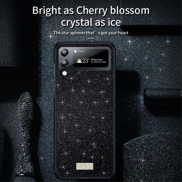 SULADA - SULADA Galaxy Z Flip 4 Skal Glitter Sequins - Röd