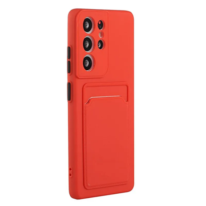 OEM - Galaxy S23 Ultra Mobilskal Korthållare TPU - Röd