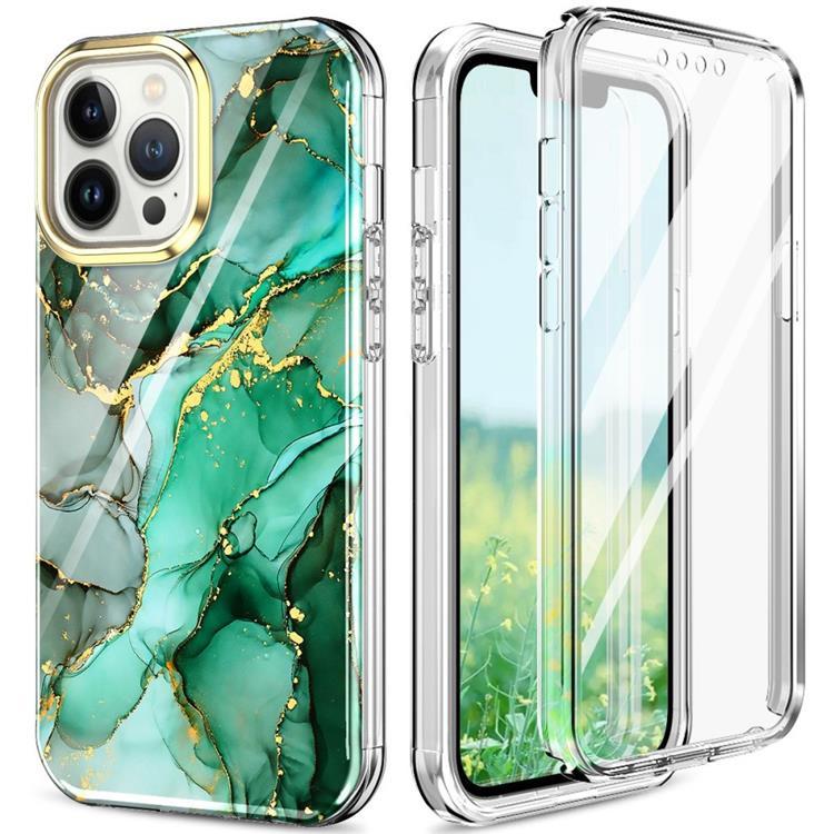 iPhone 14 Pro Skal 360 Marble - Grön | 2353 | AlltMobil