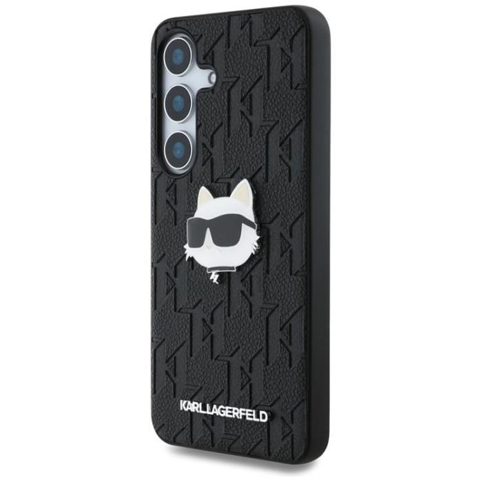 KARL LAGERFELD - Karl Lagerfeld Galaxy S25 Mobilskal Läder Monogram Choupette Head - Svart