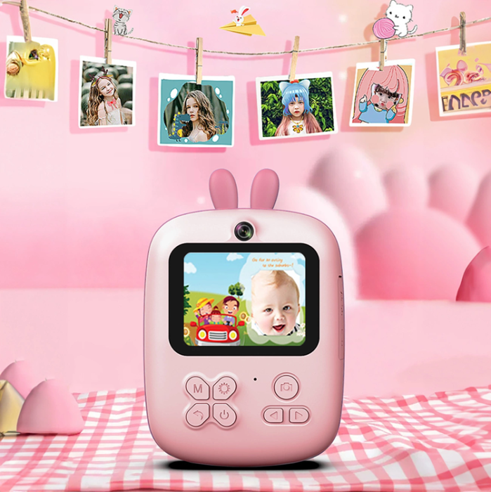 OEM - Mini Termisk Skrivare För Barn med Kamera Och Videokamera - Rosa