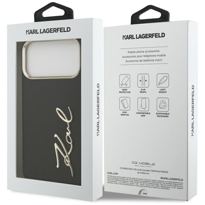 KARL LAGERFELD - Karl Lagerfeld iPhone 17 Pro Mobilskal Script Logo - Svart