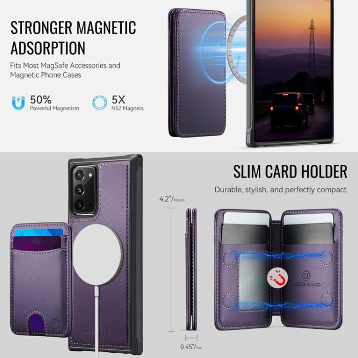 OEM - JEEHOOD Samsung Galaxy Note20 Fodral KonstLäder - Lila