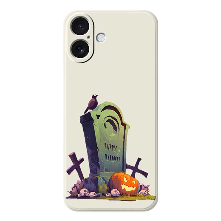 iPhone 17 Mobilskal med Halloween Tombstone Pattern TPU - Beige | 2353 | AlltMobil