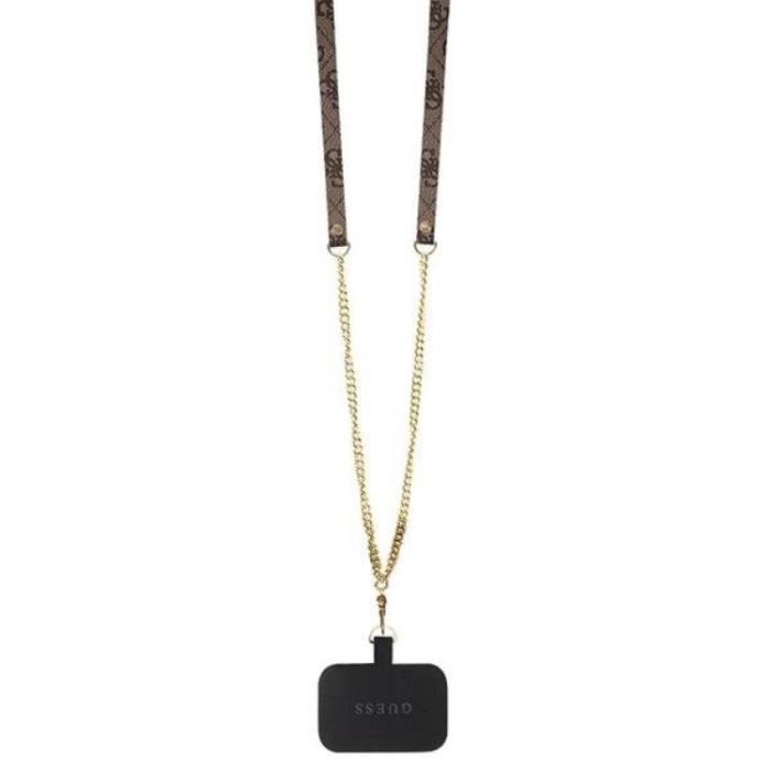 Guess - Guess iPhone 15 Pro Mobilskal Crossbody Metall Logo - Brun