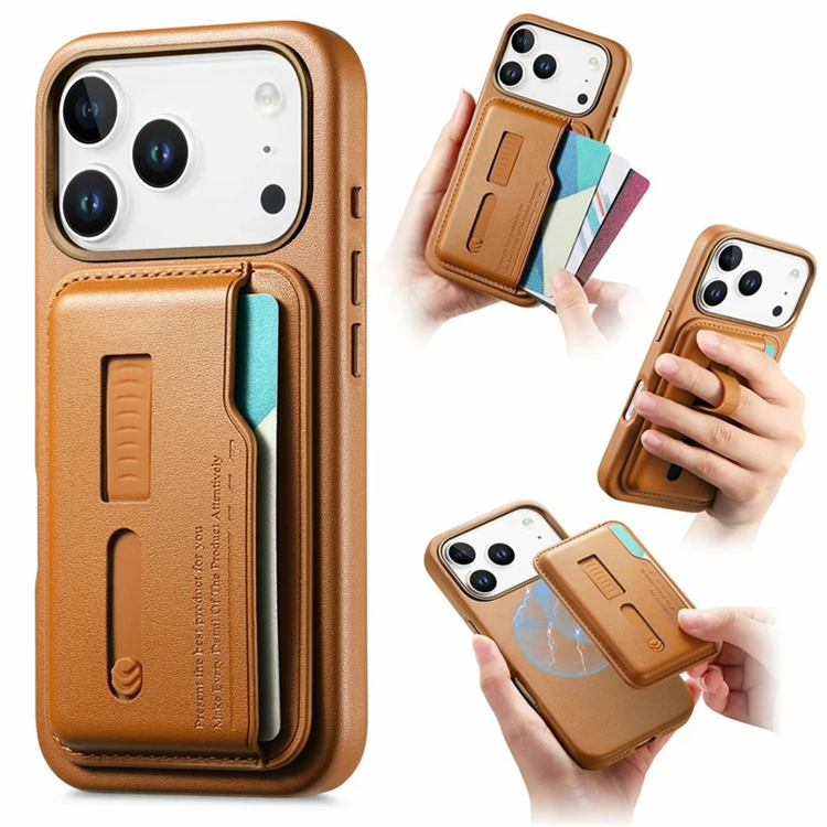 iPhone 17 Pro Max Mobilskal Magsafe Detachable korthållare - Brun (Brun) | 2353 | AlltMobil