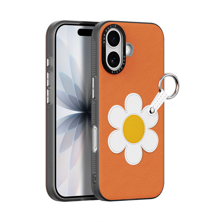 DUX DUCIS iPhone 17 Mobilskal med Fingerring/Rem Luvy Series (Varm Orange & Daisy) | 2353 | AlltMobil