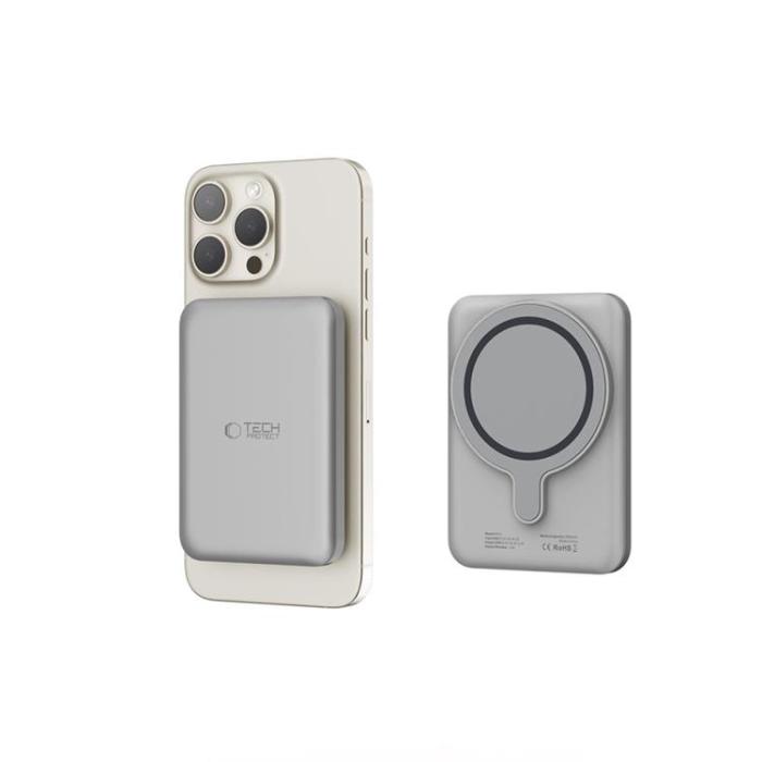 Tech-Protect - Tech-Protect Magsafe Trådlös Powerbank 5000mAh - Titanium