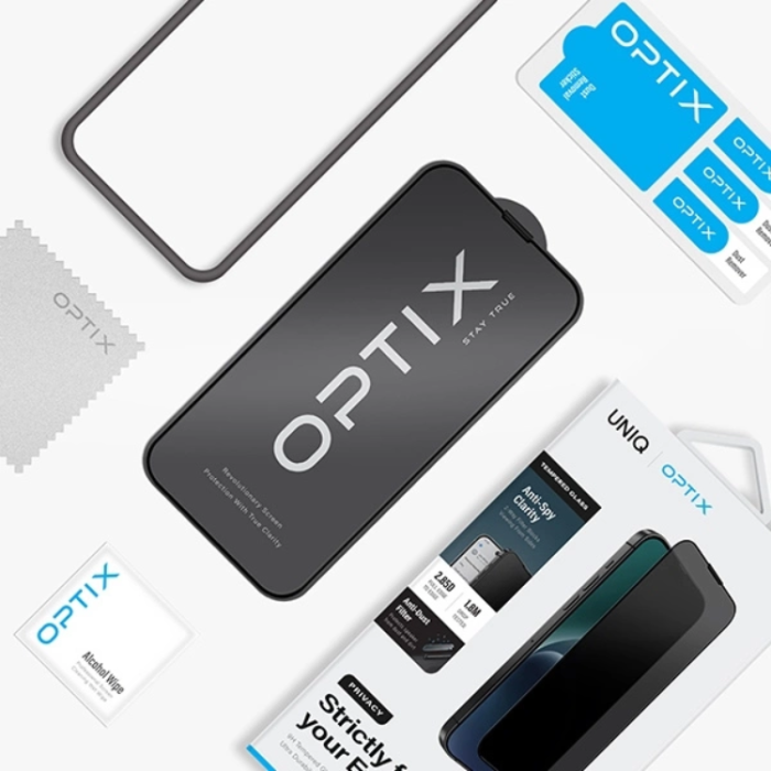 UNIQ - UNIQ iPhone 15 Pro Max Härdat Glas Skärmskydd Optix Privacy